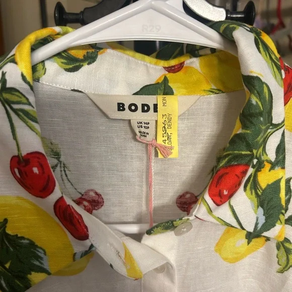 Boden Clara Linen Blend Shirtdress Lemon Cherry Fruit Print NWT Rare US10 UK14 - Picture 6 of 11